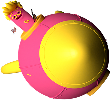 Rocket flying past the moon