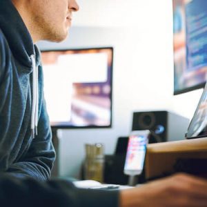 Man working at computer