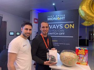 Our lucky competition winner, Kris Verhiere won our star prize at SUGCO, with our technical director, Arif.