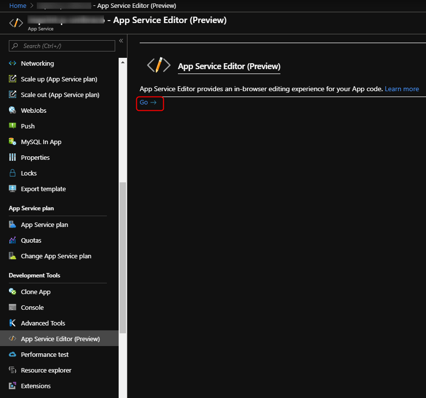 App Service Editor
