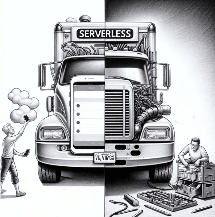 A truck with two people