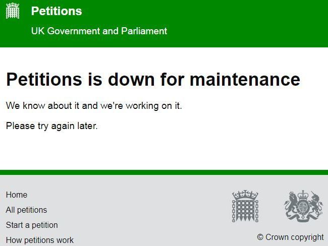 Petitions down